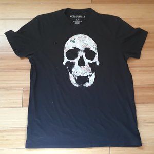 Aeropostale Floral Skull Skull Graphic Tee